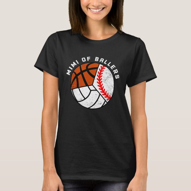 Mimi Of Ballers Baseball Volleyball Basketball Mim T Shirt (Framsida)