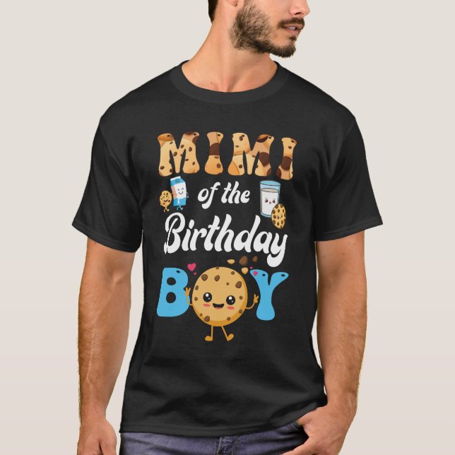 Mimi of Birthday Boy Mjölk and Cookies 1st Birt T Shirt (Framsida)