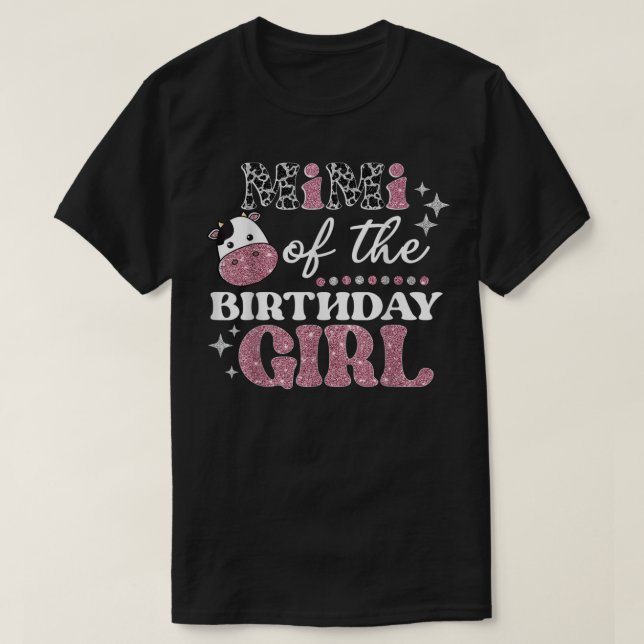 Mimi of Birthday for Girl of Girl Cow Farm Birthda T Shirt (Design framsida)