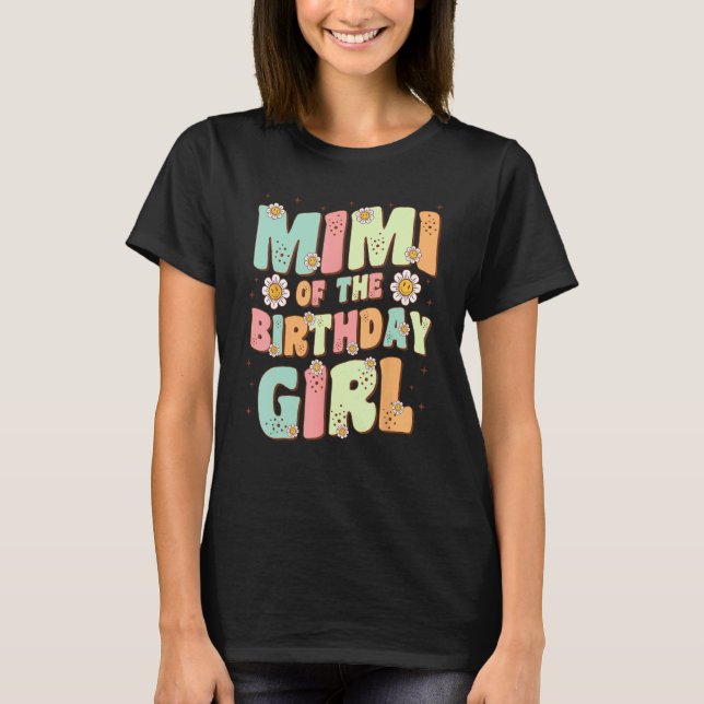 Mimi of Birthday Girl Groovy Mimi Retro T Shirt (Framsida)
