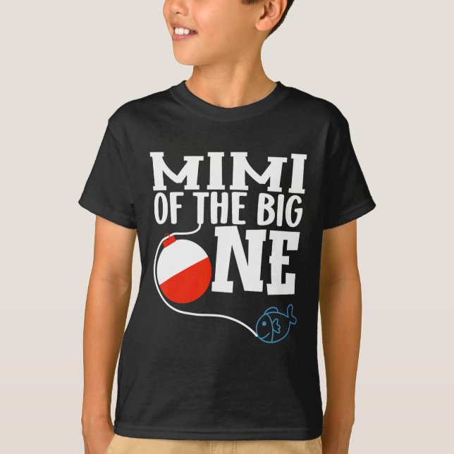Mimi of the Big One FishBoy First Birthday Ofi T Shirt (Framsida)