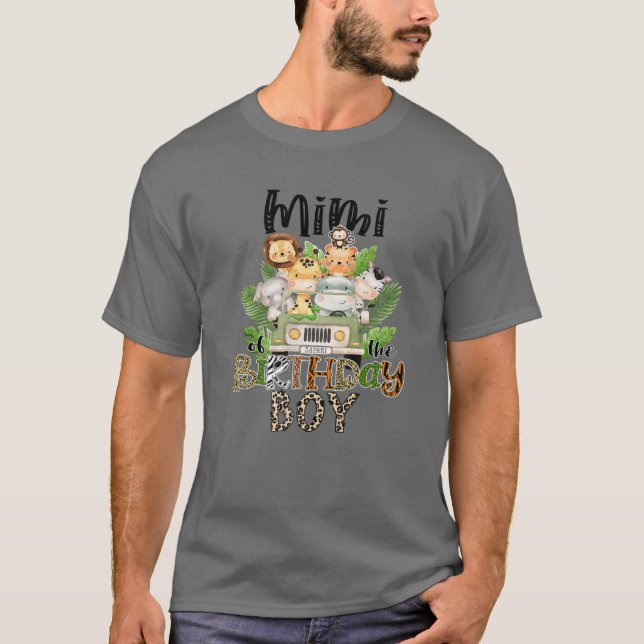 Mimi of the Birthday Boy Zoo Safari Jungle Family T Shirt (Framsida)