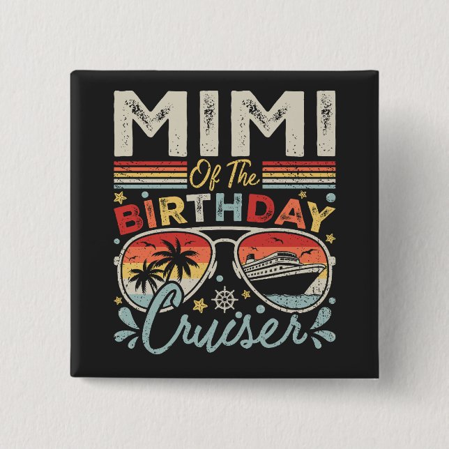 Mimi of the Birthday Cruiser Vacation Square Knapp (Framsida)