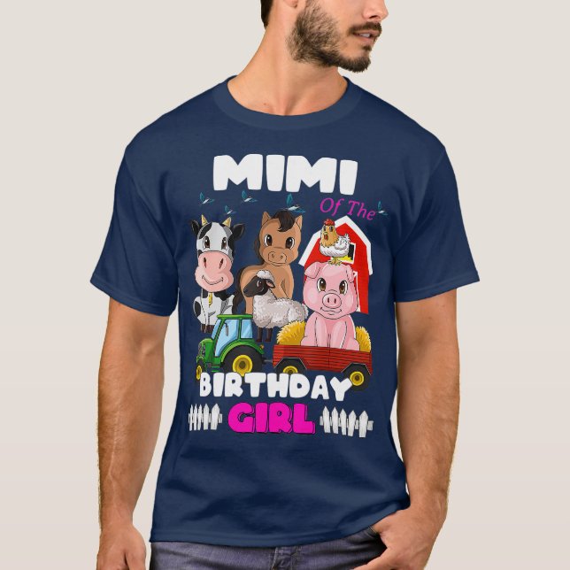 Mimi of the Birthday Girl Barnyard Boskap T Shirt (Framsida)