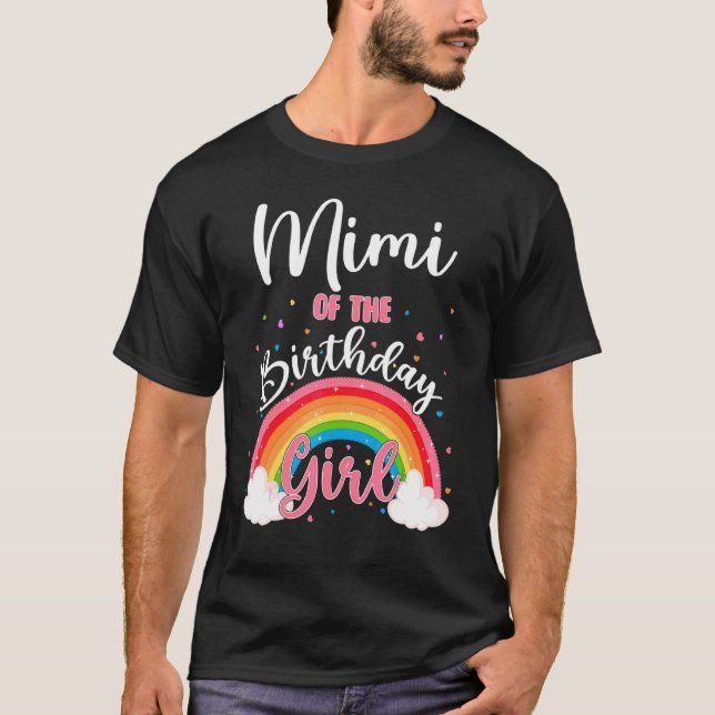 Mimi of the Birthday Girl Themme Family B D T Shirt (Framsida)
