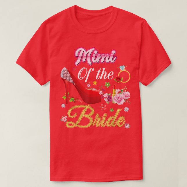Mimi of the Bride Lycklig Bröllop Flower Rosa Shoe T Shirt (Design framsida)