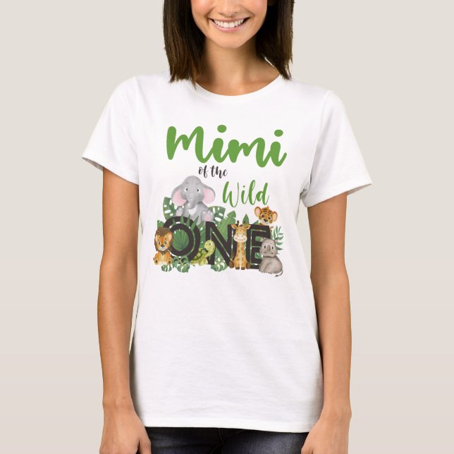 Mimi of the Vild One Safari Animals som matchar T Shirt (Framsida)