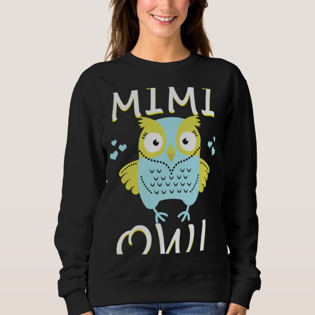 Mimi Owl Cute Grandma Owl T Shirt (Framsida)