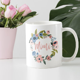 Mimi-penselskript Typografisk Blommigt - andedräkt Kaffemugg