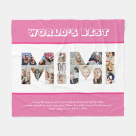 Mimi Photo Collage Brev Cutout Grandma Birthday Fleecefilt