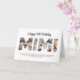 Mimi Photo Collage Brev Cutout Grandma Birthday Kort