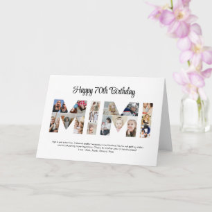 Mimi Photo Collage Brev Cutout Grandma Birthday Kort