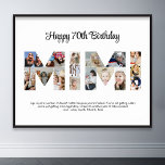 Mimi Photo Collage Brev Cutout Grandma Birthday Poster<br><div class="desc">Fira de speciella stunderna med din mormor med den här mormafosformen. Det här anpassadet är en perfekt för att skapa en personlig och en hjärtlig gåva till Mors dag och födelsedagsfirandet. Craft ett vackert kollage med ord MIMI, med omhuldade stunder, skapande en visuell färd av de värdefulla minnen du har...</div>