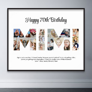 Mimi Photo Collage Brev Cutout Grandma Birthday Poster