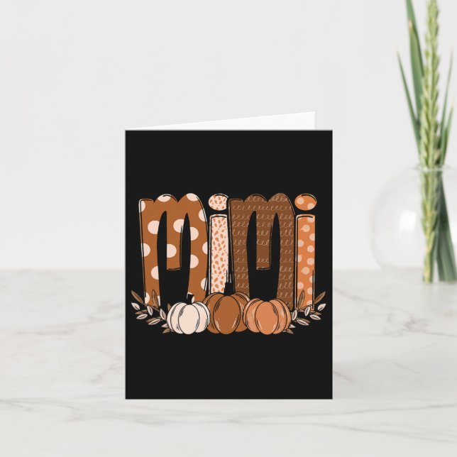 Mimi Pumpkin Halloween Thanksgiving Grandma Fall L Kort (Framsida)