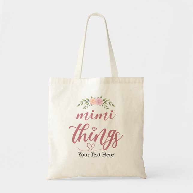 Mimi Sak Anpassningsbar Blommigt Gift från Barnbar Tygkasse (Framsidan)
