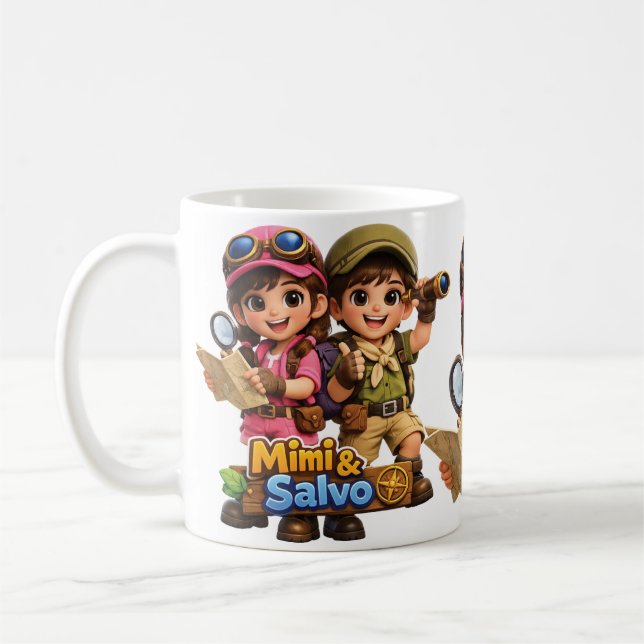 Mimi & Salvo Tvillingar Flick & Pojke Kaffemugg (Vänster)