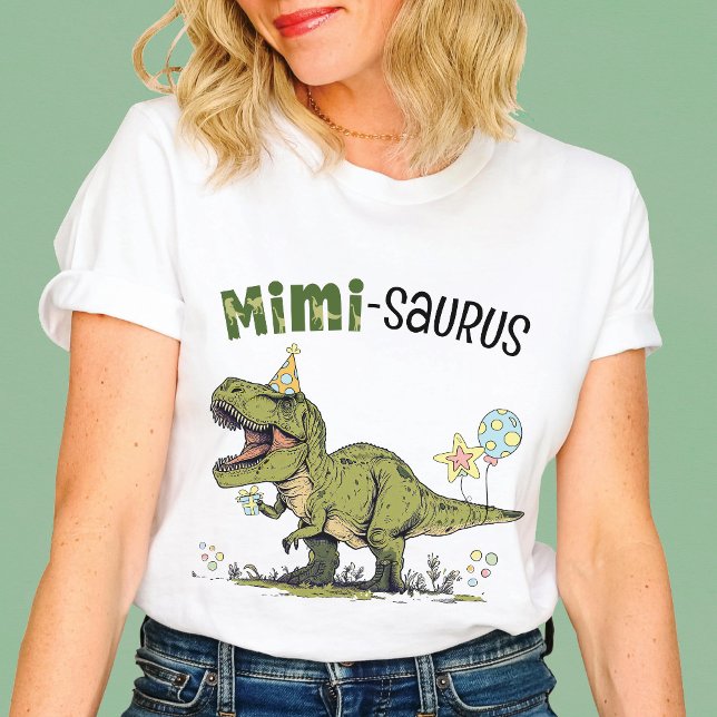 Mimi-saurus Dinosaur Theme Roligt Barns födelsedag T Shirt (Cute Mimi-saurus dinosaur theme kids birthday party matching family t-shirt, T-Rex, grandma 3-Rex )