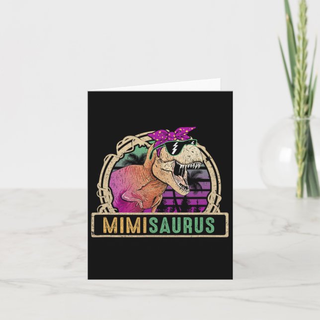 Mimi Saurus Mimisaurus T Rex Dinosaur Familj Match Kort (Framsida)