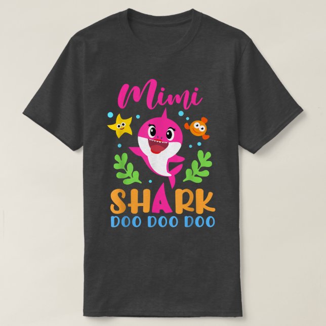 Mimi Shark Mimi Shark Älskare-familjen Mors dag T Shirt (Design framsida)