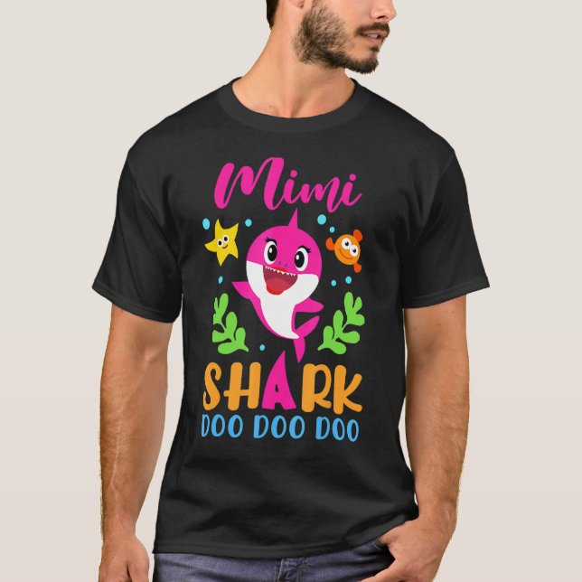 Mimi Shark Mimi Shark Family Mors dag T Shirt (Framsida)