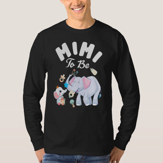 Mimi ska vara elefant babyskare Mors dag T Shirt (Framsida)