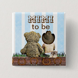 Mimi ska vara Lil'Cowboy and Nalle Baby Shower Knapp