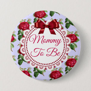 Mimi som Blommigt Burgundy Ro Button Knapp