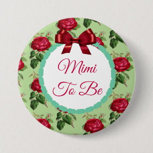 Mimi som Blommigt Burgundy Ro Button Knapp
