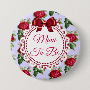 Mimi som Blommigt Burgundy Ro Button Knapp