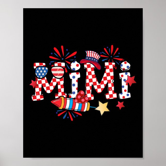 Mimi Sungles Usa Flag Fireworks Patriotic 4th Of J Poster (Framsidan)