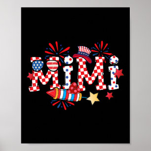 Mimi Sungles Usa Flagga Eldflugor Patriotisk 4:e J Poster