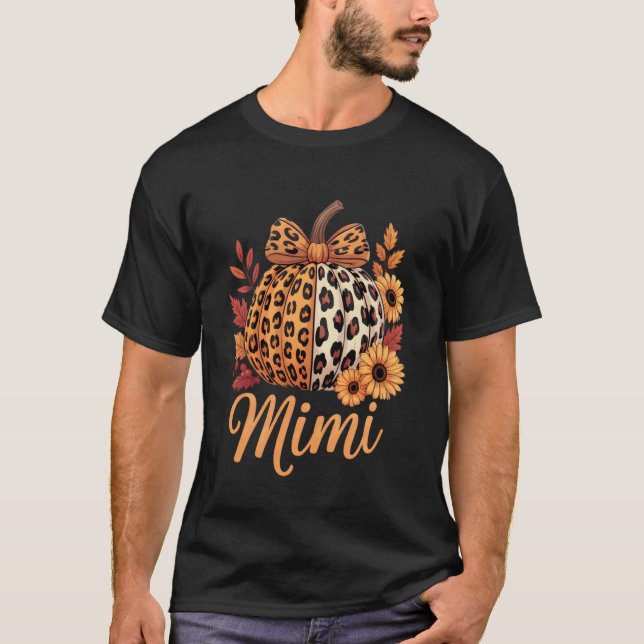 Mimi Thanksgiving Leopard Pumpa Solros Coquet T Shirt (Framsida)