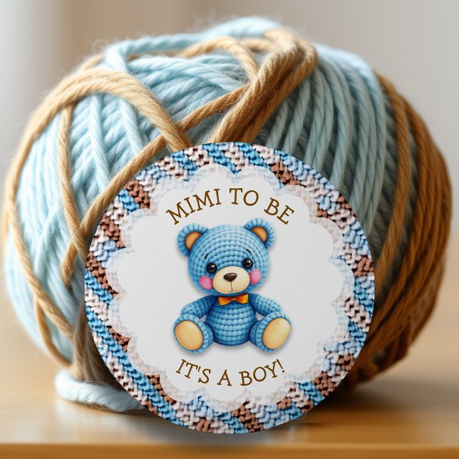 Mimi To Be | Virkad Teddybjörn Bebis Shower  Knapp (Skapare uppladdad)
