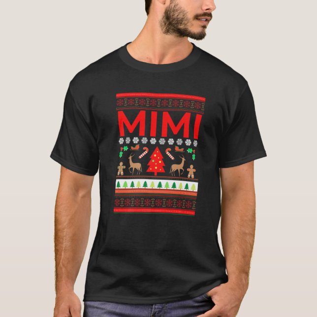 Mimi Ugly jul Sweater Funny Grandma Julafton Swe T Shirt (Framsida)