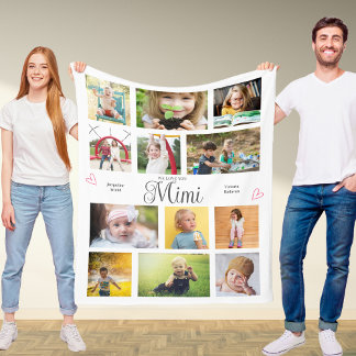 Mimi We Kärlek You Personlig Hjärtar Modern Fleecefilt