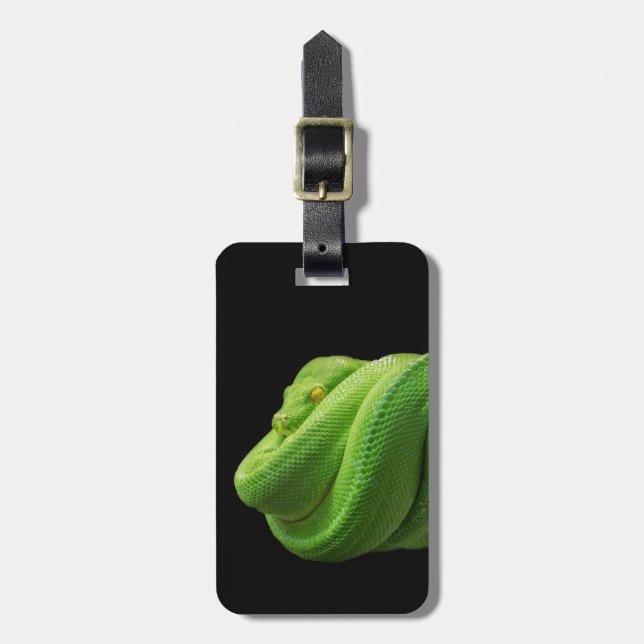 Mimimalist svart pytonorm på svart bagagebricka (Vertikal Framsida)