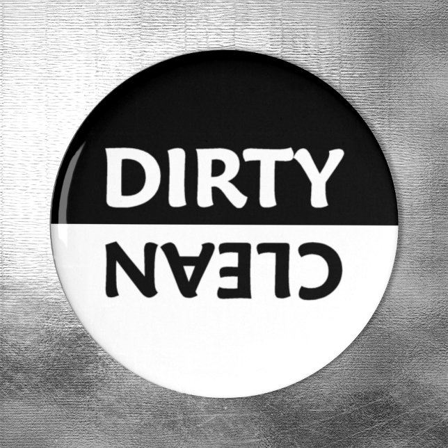 Miminalist Black and White Clean Dirty Magnet (Skapare uppladdad)