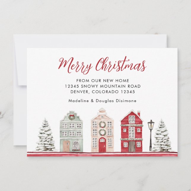 Miminalistiskt God jul från vårt nya hemland Red Meddelande (Framsida)