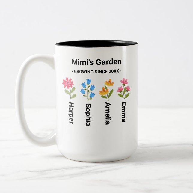 Mimis Garden Mugg med fågelmånsblommor (Vänster)
