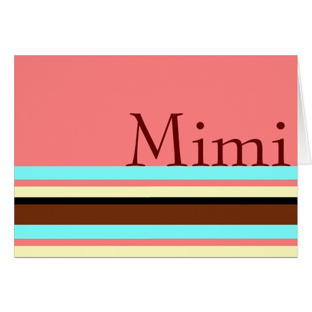 Mimis kräm- rosor för blåttbrunt hälsningskort (Framsidan Horizontal)