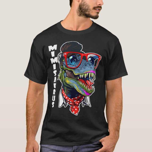 Mimisaurus Rex Dinosaur Mormor Saurus Familj Match T Shirt (Framsida)