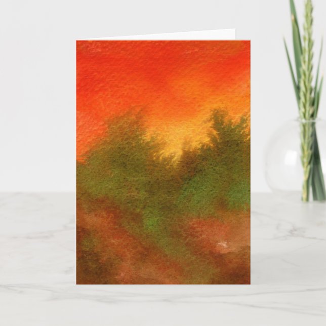 "Mimminalist Sunset"-kort för hälsning av Land-väg Kort (Framsida)