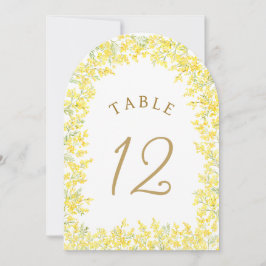Mimosa Arch Table Number Inbjudningar