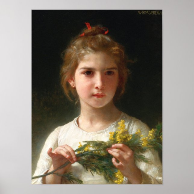 Mimosa av William Bouguereau Poster (Framsidan)