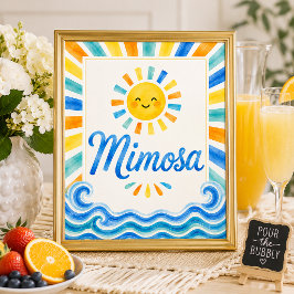 Mimosa Bar Baby Shower Skylt - Här Kommer Sonen