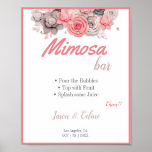 Mimosa Bar Bröllopsskylt Poster