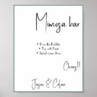 Mimosa Bar Bröllopsskylt Poster