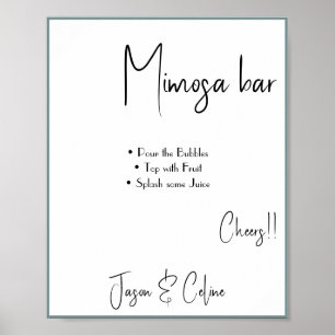 Mimosa Bar Bröllopsskylt Poster