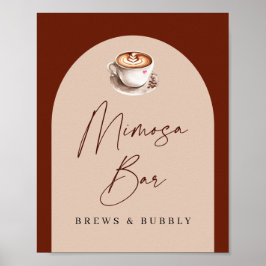 Mimosa Bar Bryggor och Bubbly Bröllopsdusch Poster